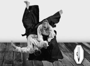two Aikidoka practicing the martial art of Aikido — origin of Aikido