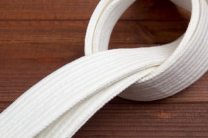 image of a white martial arts belt