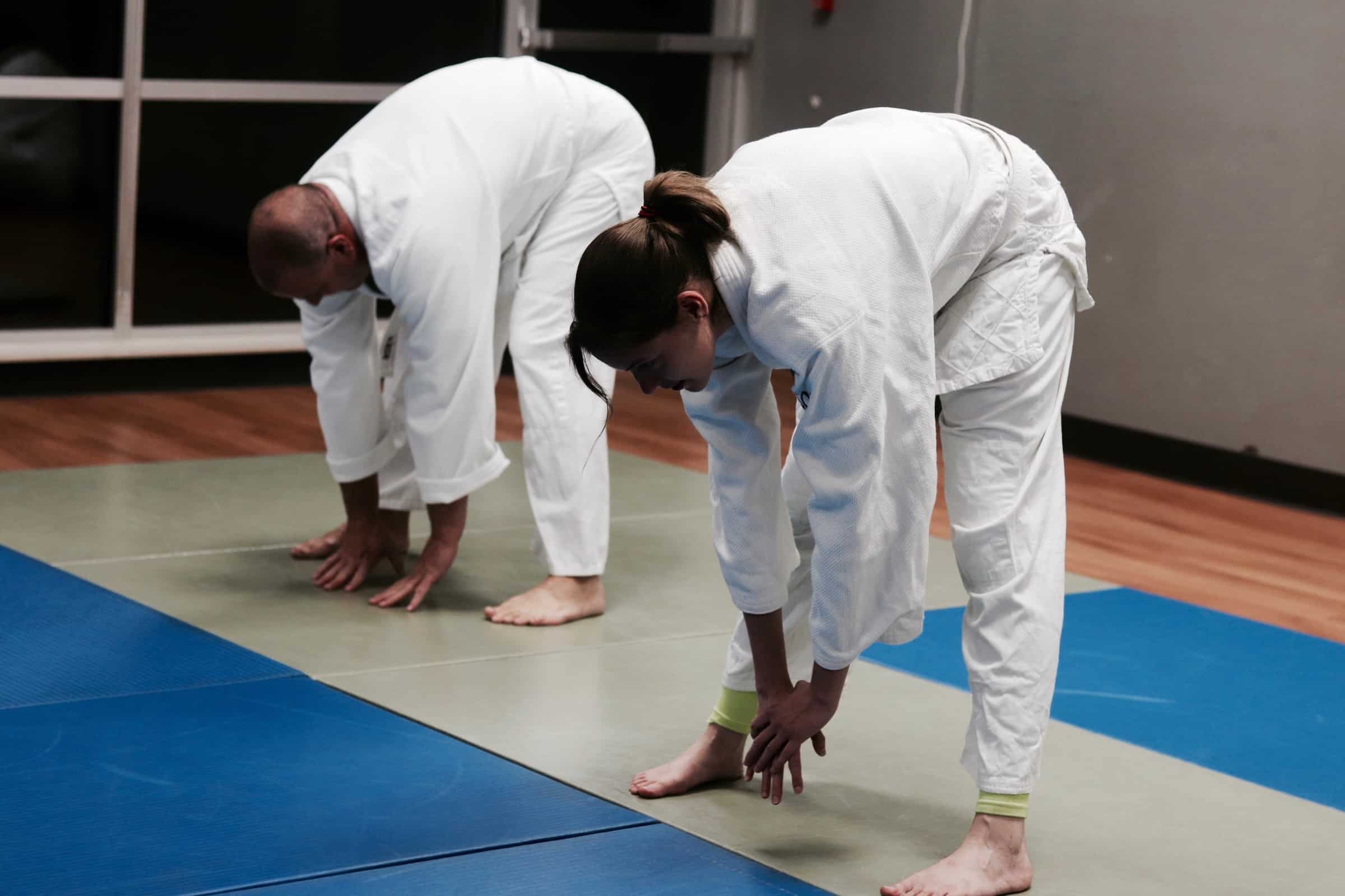 St. Louis Aikido students stretching