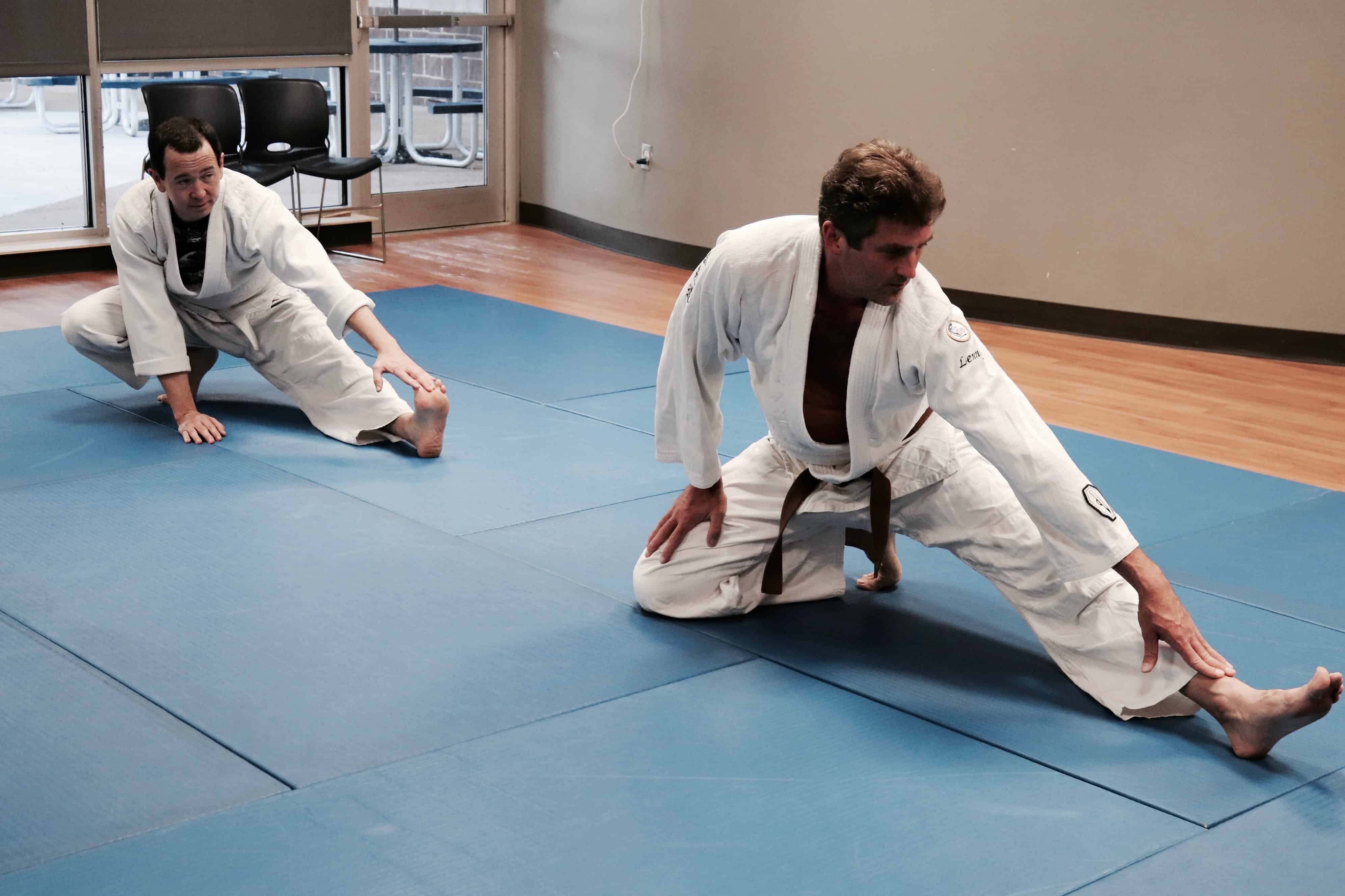St. Louis aikido students stretching